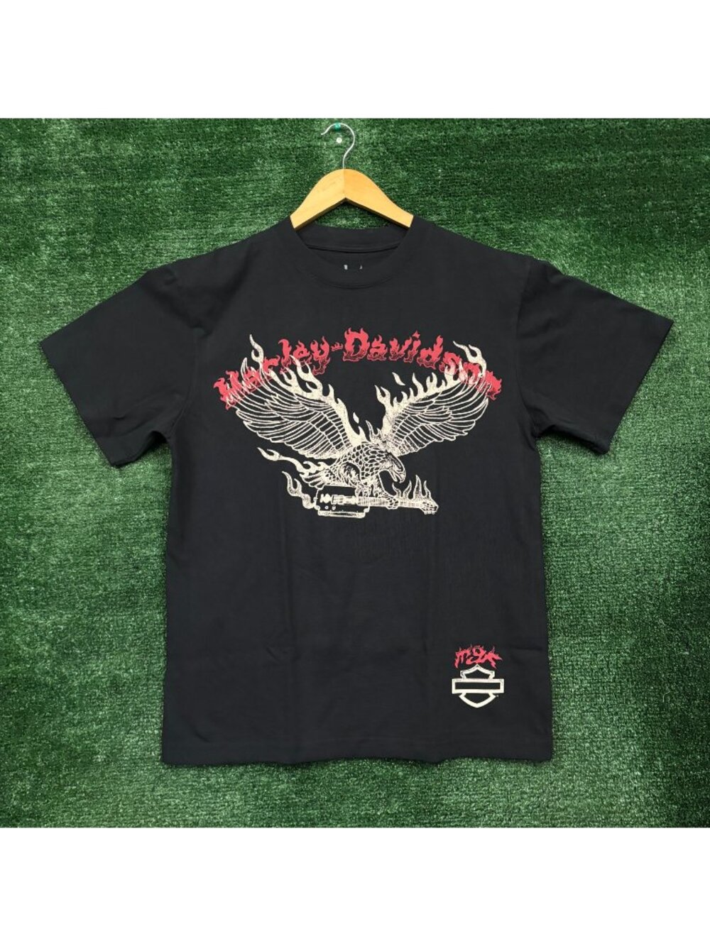 Harley-Davidson Motorcycle x Machine Gun Kelly Eagle on fire T-Shirt Size Small
